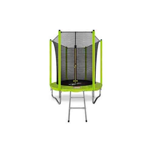 Батут Arland 6FT с внутренней страховочной сеткой и лестницей (светло-зеленый)