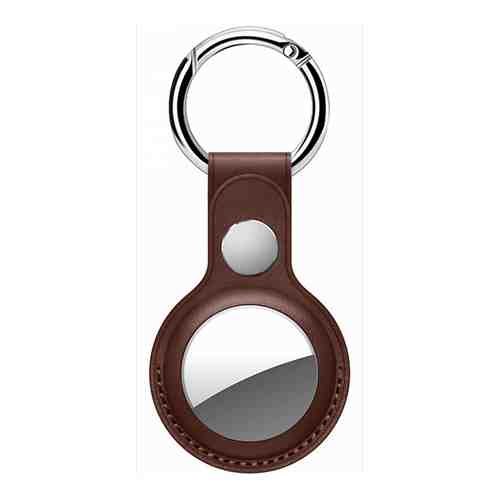 Браслет Deppa для AirTag, кожаный, коричневый (с кольцом для ключей) арт. 141966