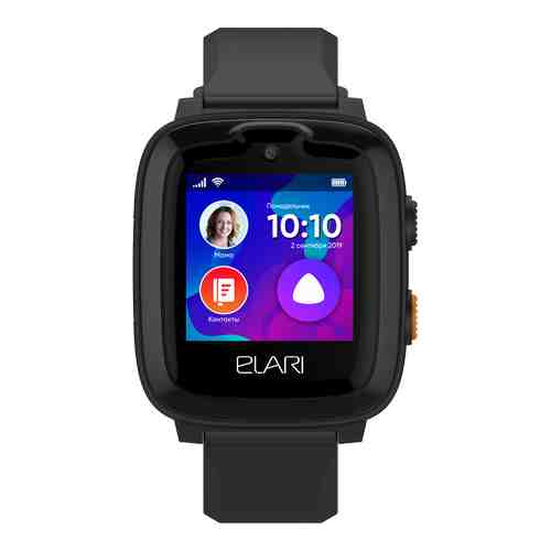 Часы-телефон ELARI детские KidPhone 4G с Алисой и GPS, черные арт. 126758