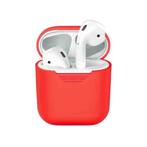 Чехол Deppa для футляра наушников Apple AirPods, силикон, красный арт. 108002