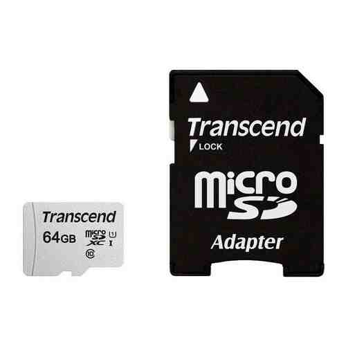 Карта памяти Transcend microSDXC 64Gb Class10 TS64GUSD300S-A + adapter