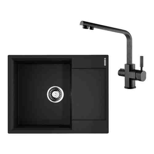 Кухонная мойка и смеситель Omoikiri Daisen 65 BL, Kaiser Decor, черная (4993684, 40144-2)