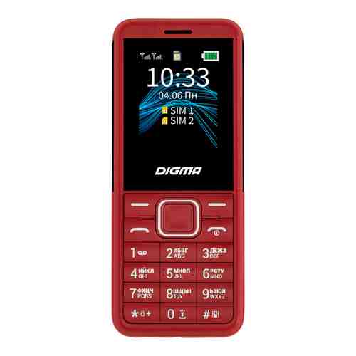 Мобильный телефон Digma C171 Linx 32Mb красный моноблок 2Sim 1.77'' 128x160 0.08Mpix GSM900/1800 FM microSD max16Gb