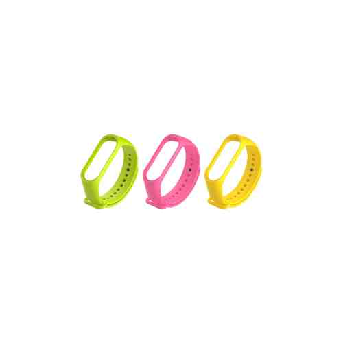 Набор ремешков Bron для Mi Band 3/Mi Band 4 (розовый, салатовый, жёлтый) арт. 112712