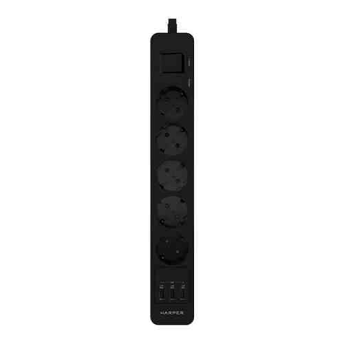 Сетевой фильтр HARPER UCH-550 Black с USB зарядкой