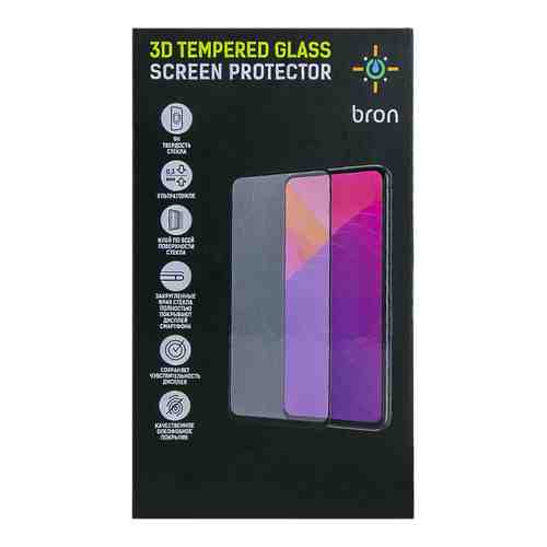 Защитное стекло Bron для Apple iPhone 12/12 Pro 2.5D Full Glue (черная рамка) арт. 136208