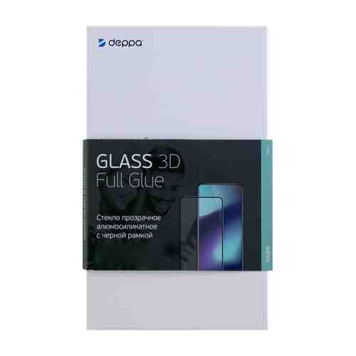 Защитное стекло Deppa для Samsung Galaxy A12 3D Full Glue (черная рамка) арт. 138566