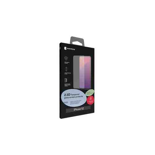 Защитное стекло Everstone для Apple iPhone 12/12 Pro 2.5D Full Glue (черная рамка) арт. 148201