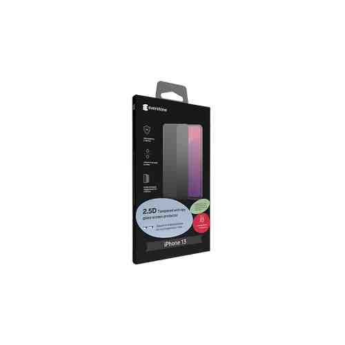 Защитное стекло Everstone для Apple iPhone 13/13 Pro Anti-Spy 2.5D Full Glue (черная рамка) арт. 148199