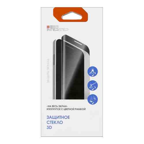 Защитное стекло InterStep для iPhone 7 3D (черное) арт. 101402
