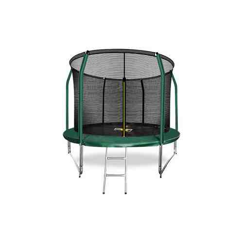 Батут Arland 10FT с внутренней страховочной сеткой и лестницей (темно-зеленый)