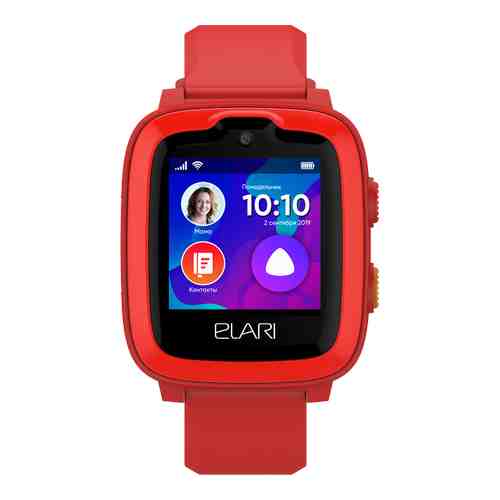 Часы-телефон ELARI детские KidPhone 4G с Алисой и GPS, красные арт. 126762