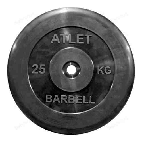 Диск обрезиненный Atlet 31 мм. 25 кг. черный