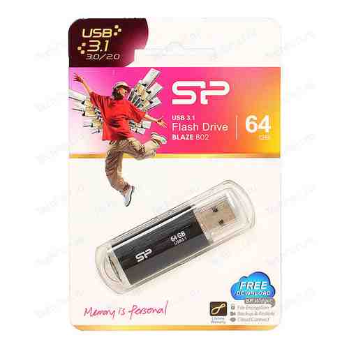Флеш-диск Silicon Power 64GB USB 3.1 Blaze B02 Black (SP064GBUF3B02V1K)