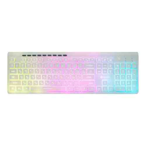 Клавиатура Oklick 490ML белый USB slim Multimedia LED (1067205)