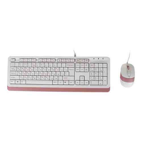 Комплект клавиатура и мышь A4Tech Fstyler F1010 клав-белый/розовый мышь-белый/розовый USB Multimedia