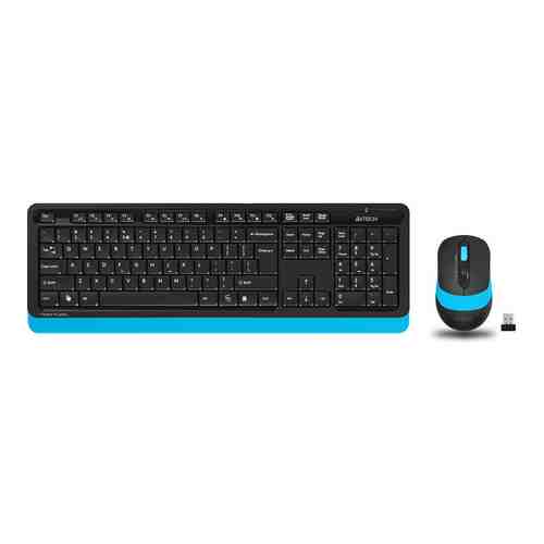 Комплект клавиатура и мышь A4Tech Fstyler FG1010 клав-черный/синий мышь-черный/синий USB беспроводная Multimedia