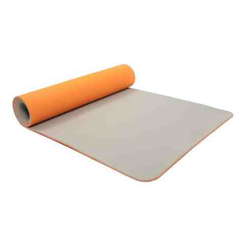 Коврик для йоги Bradex SF 0403, 183*61*0,6 см, TPE двухслойный оранжевый/серый