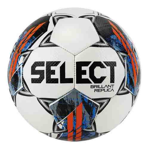 Мяч футбольный Select Brillant Replica V22, арт. 812622-001, р.5, 32 панели, бело-сине-оранжевый