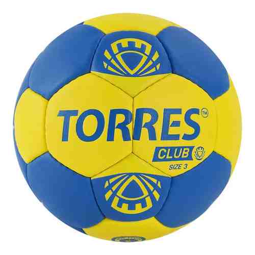 Мяч гандбольный Torres Club арт. H32143, р.3, ПУ, 5 подкл. слоев, сине-желтый