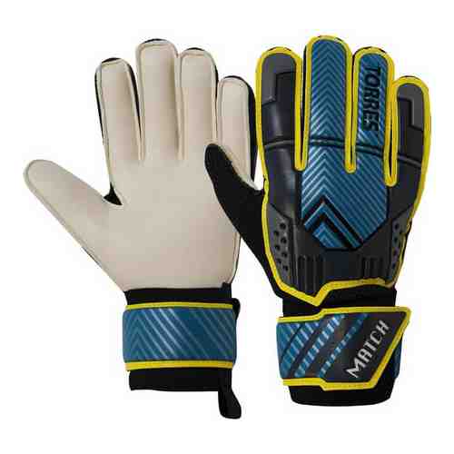 Перчатки вратарские Torres Match, р. 9,3 мм черно-сине-желтый,