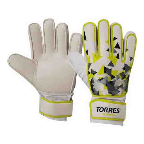 Перчатки вратарские Torres Training, р. 10,2 мм бело-зелено-серый,
