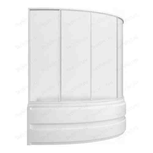 Шторка для ванны BAS Сагра 160 4 створки, пластик Вотер, белый (ШТ00037)