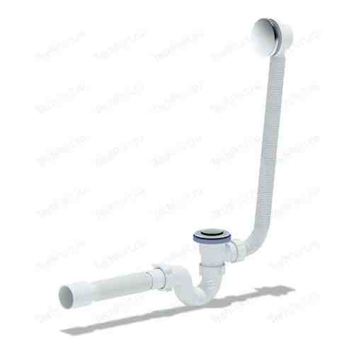 Слив-перелив для ванны АНИ пласт прямоточный Клик-клак с гибкой трубой (сетка) (EC155S)