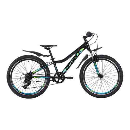 Велосипед DEWOLF Ridly JR 24 черный/светло-голубой/неон лайм